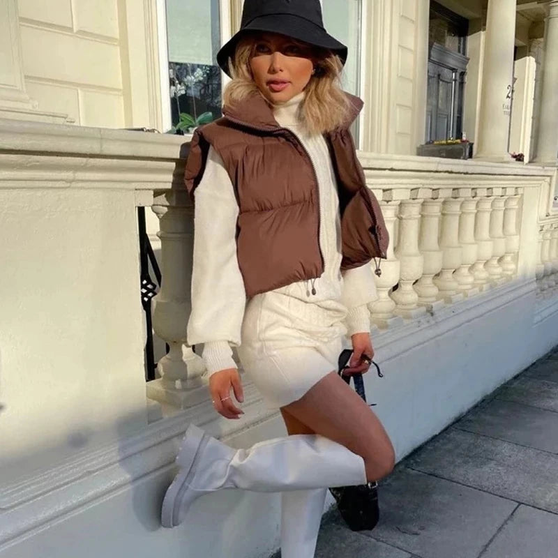 Womens cropped gillet