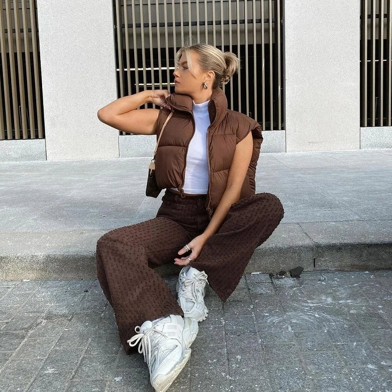 Womens cropped gillet